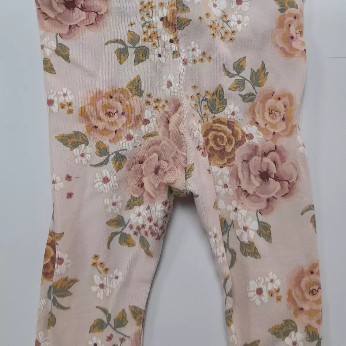 Leggings rose à fleur